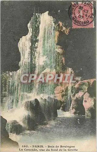 Cartes postales Paris Bois de Boulogne La Cascade vue du fond de la Grotte