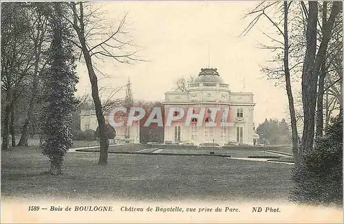 Cartes postales Bois de Boulogne Chateau de Bagatelle vue prise du Parc