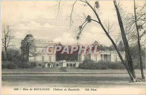 Cartes postales Bois de Boulogne Chateau de Bagatelle