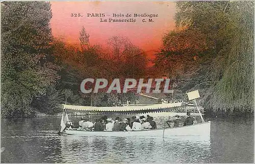 Cartes postales Paris Bois de Boulogne La Passerelle Bateau