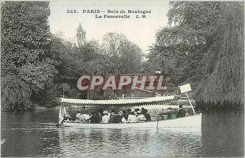 Cartes postales Paris Bois de Boulogne La Passerelle Bateau