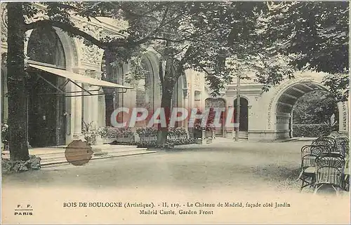 Ansichtskarte AK Bois de Boulogne Le Chateau de Madrid facade cote Jardin Madrid Castle Garden Front