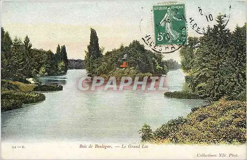 Cartes postales Bois de Boulogne Le Grand Lac