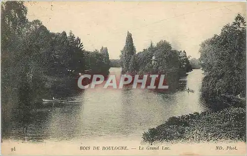 Cartes postales Bois de Boulogne Le Grand Lac