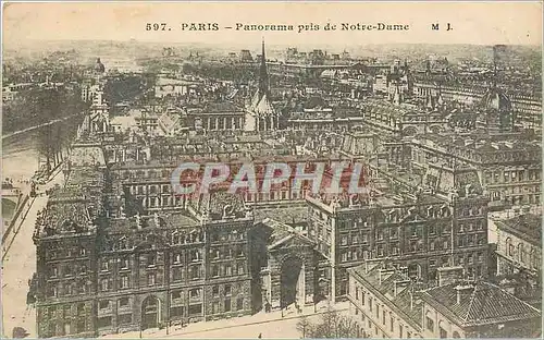 Cartes postales Paris Panorama pris de Notre Dame