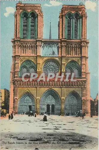 Cartes postales Paris Notre Dame La Facade