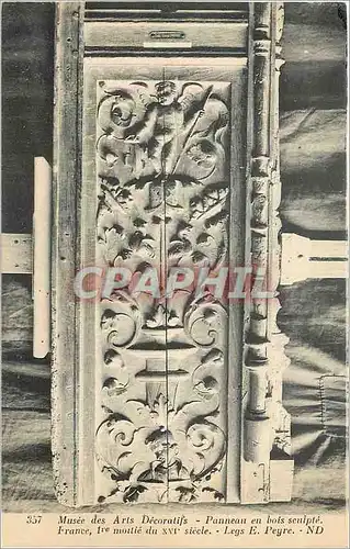 Cartes postales Musee des Arts Decoratifs Panneau en bois sculpte France