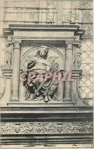 Cartes postales Rouen Cathedrale Fragment du Tombeau du duc de Breze La Foree