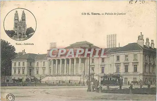 Cartes postales Tours Palais de justice Tramway