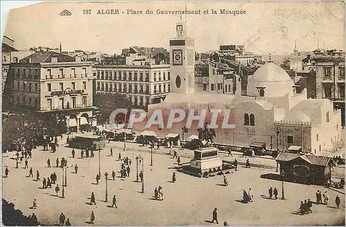 Cartes postales Alger Place du Gouvernement et la Mosquee