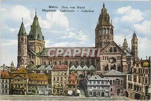 Ansichtskarte AK Mainz Dom vom Markt Mayence Cathedrale