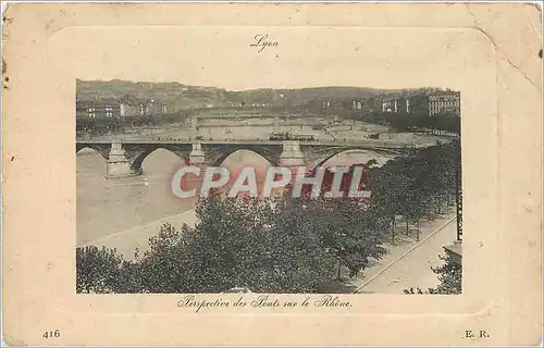 Ansichtskarte AK Lyon Perspective des Ponts sur le Rhone