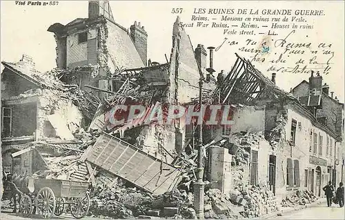 Cartes postales Les Ruines de la Grande Guerre Reims Maisons en ruines Rue de Vesle Militaria