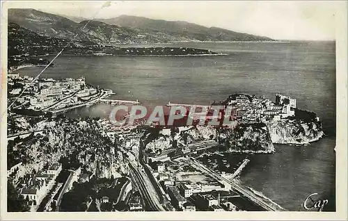 Ansichtskarte AK Monaco Vue generale de la Principaute Le Cap Martin et les Montagnes d'Italie