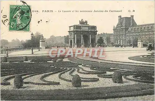 Cartes postales Paris Le Louvre et les Nouveaux Jardins du Carrousel