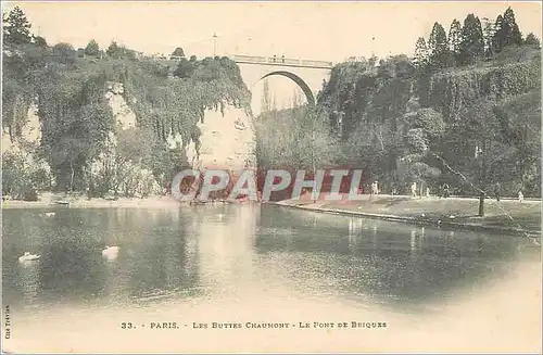 Cartes postales Paris Les Buttes Chaumont Le Pont de Briques