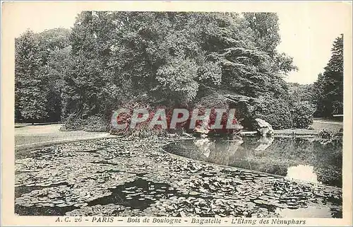 Cartes postales Paris Bois de Boulogne Bagatelle L'Etang des Nenuphars