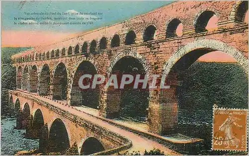 Ansichtskarte AK Vue orientale Pont du Gard