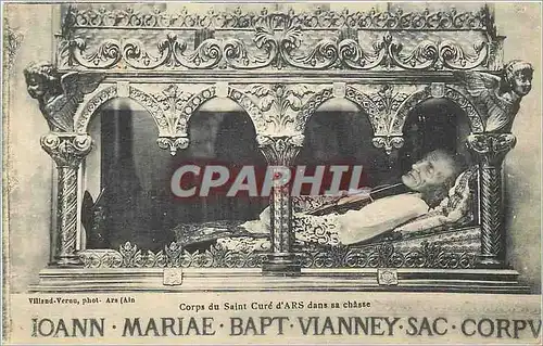 Cartes postales Corps du Saint Cure d'Ars dans sa chasse