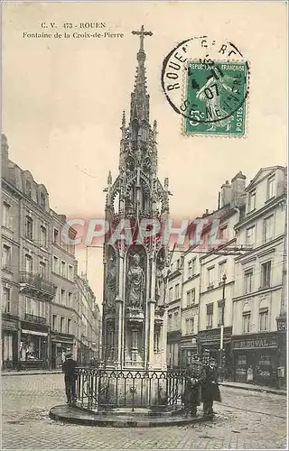 Ansichtskarte AK Rouen Fontaine de la Croix de Pierre