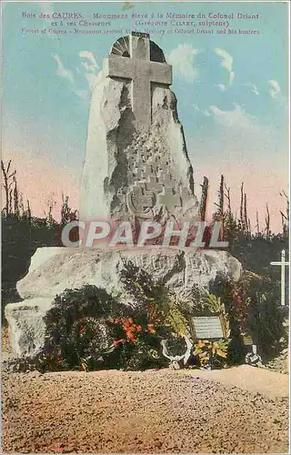 Ansichtskarte AK Bois de Caures Monument eleve a la Memoire du Colonel Driant