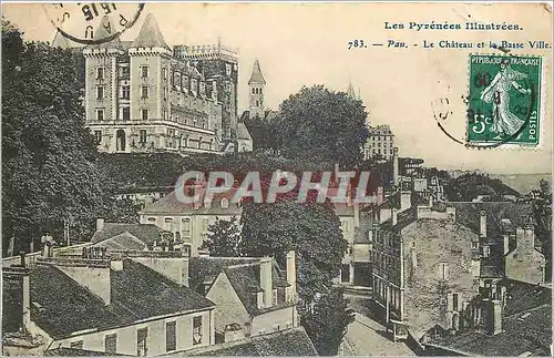 Cartes postales Pau Le Chateau et la Basse Ville
