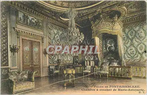 Ansichtskarte AK Palais de Fontainebleau Chambre a coucher de Marie Antoinette