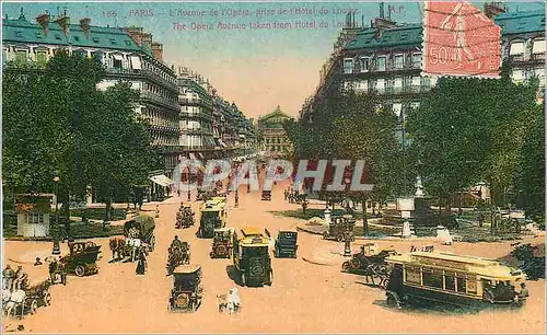 Cartes postales Paris L'Avenue de l'Opera prise de l'Hotel