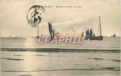 Cartes postales Berck Plage Barques de peche au large