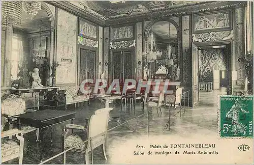 Cartes postales Palais de Fontainebleau Salon de musique de Marie Antoinette