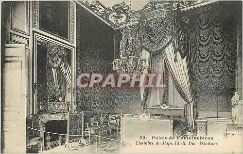 Cartes postales Palais de Fontainebleau Chambre du Pape lit du Duc d'Orleans