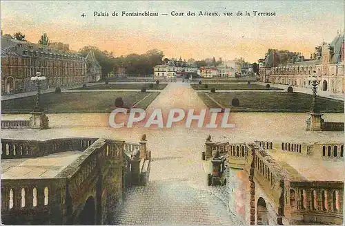 Cartes postales Palais de Fontainebleau Cour des Adieux vue de la Terrasse