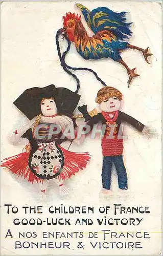 Cartes postales A Nos Enfants de France Bonheur Victoire Coq