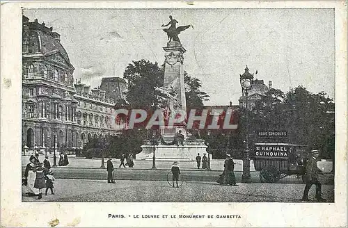 Ansichtskarte AK Paris Le Louvre et le Monument de Gambetta St Raphael Quinquina