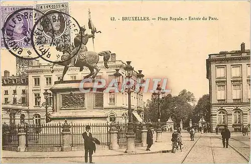 Cartes postales Bruxelles Place Royale Entree du Parc