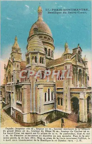 Cartes postales Paris Montmartre Basilique du Sacre Coeur