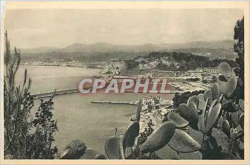 Cartes postales Nice L'Entree du Port et la Ville vues de la route de Monte Carlo