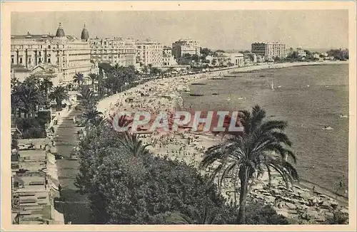 Cartes postales Cannes La Plage de la Croisette le Carlton le Miramar et le Martinez