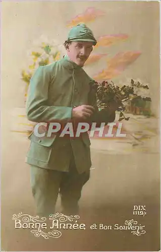 Cartes postales Bonne Annee et Bon Souvenir Militaria