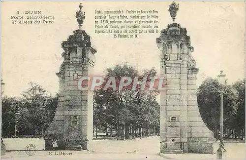 Cartes postales Dijon Porte Saint Pierre et Allees du Parc