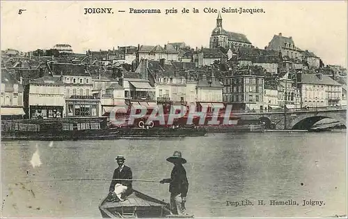 Cartes postales Joigny Panorama pris de la Cote Saint Jacques Peche Pecheur
