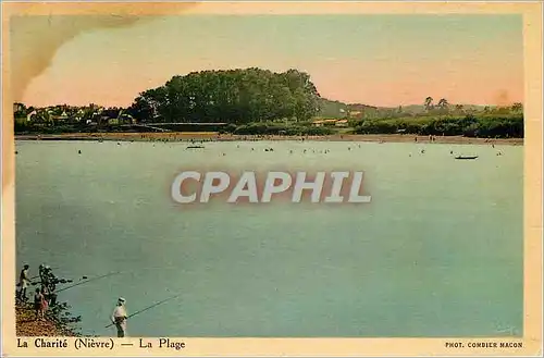 Cartes postales La Charite Nievre La Plage Peche Pecheur