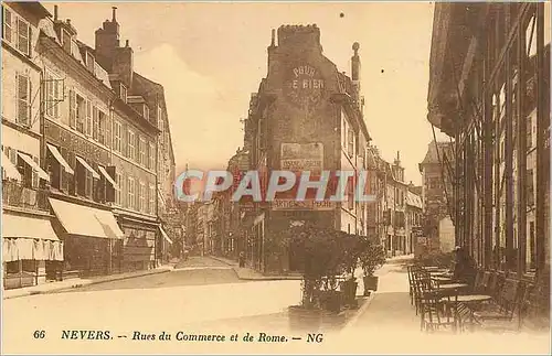 Cartes postales Nevers Rues du Commerce et de Rome