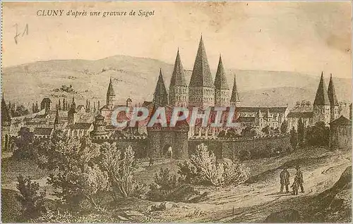 Ansichtskarte AK Cluny d'Apres une gravure de Sagot