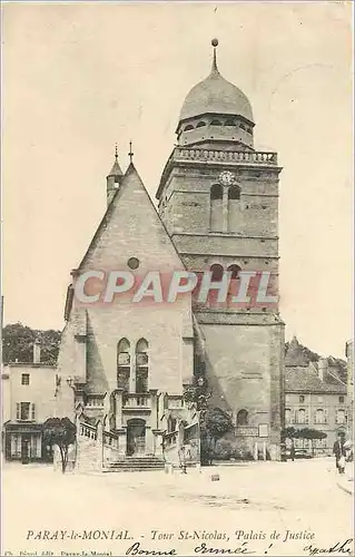 Cartes postales Paray le Monial Tour St Nicolas Palais de Justice