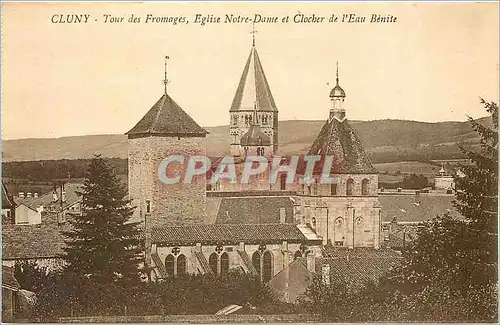 Cartes postales Cluny Tour des Fromages Eglise Notre Dame et Clocher de l'Eau Benite