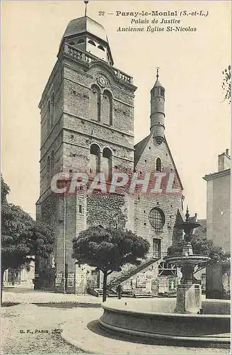 Cartes postales Paray le Monial S et L Palais de Justice Ancienne Eglise St Nicolas