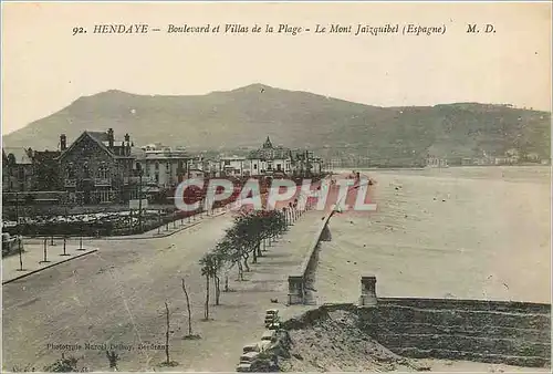 Ansichtskarte AK Hendaye Boulevard et Villas de la Plage Le Mont Jaizquibel