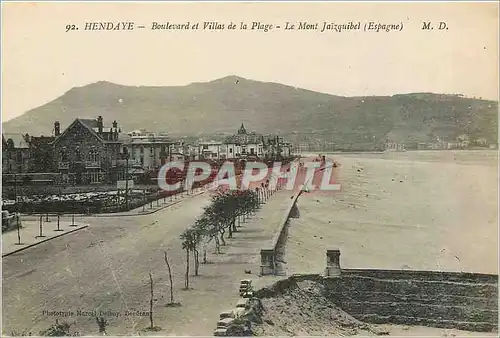 Cartes postales Hendaye Boulevard et Villas de la Plage Le Mont Jaizquibel