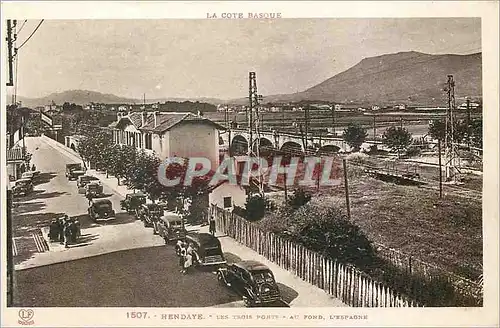 Cartes postales Hendaye Les Trois Ponts au Fond l'Espagne